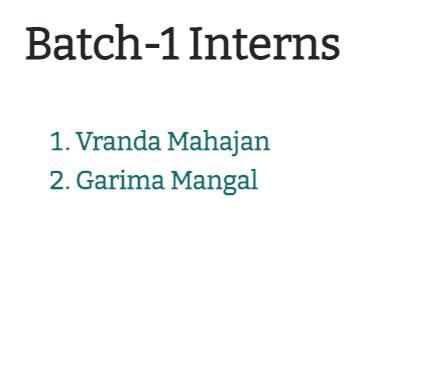 Batch 1 Interns
